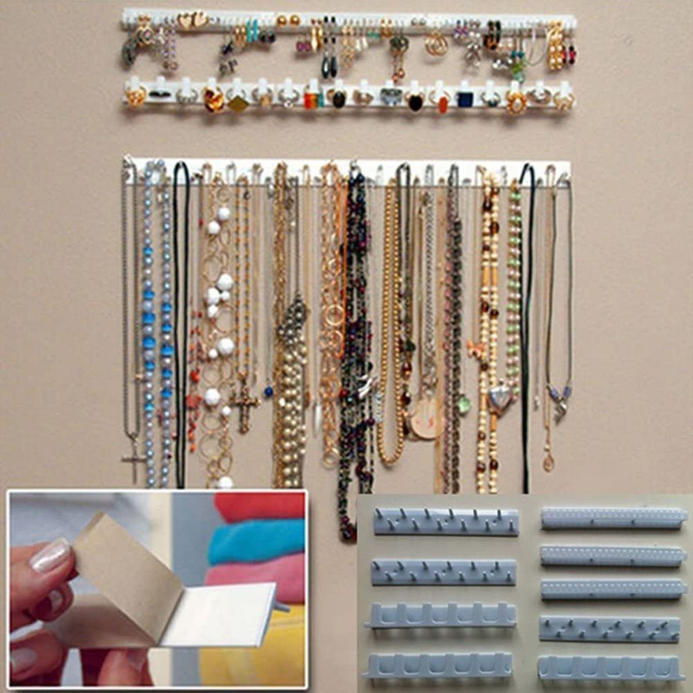 9Pcs/Set Hanging Jewelry Rack Self Adhesive Jewelry Hook Wall Hanger for view 6