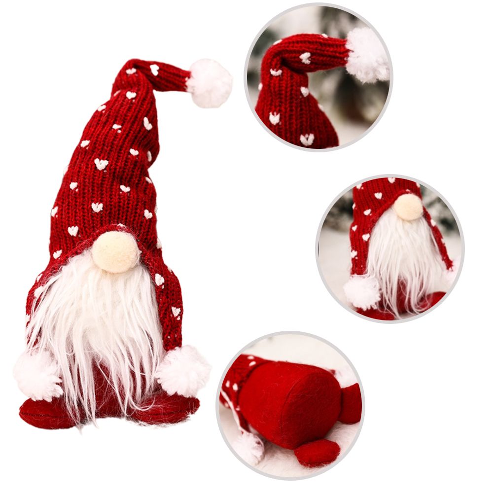 Christmas Standing Faceless Doll Knitted Hat Christmas Tree Ornament Holiday view 2