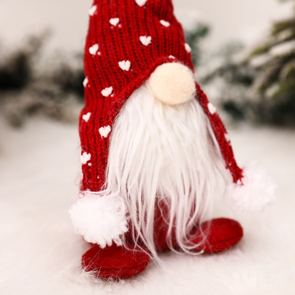 Christmas Standing Faceless Doll Knitted Hat Christmas Tree Ornament Holiday view 3