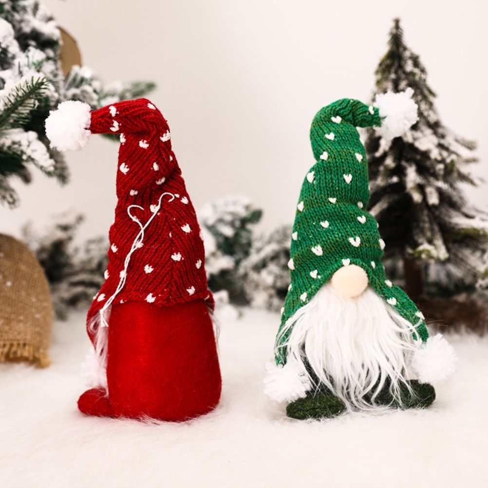Christmas Standing Faceless Doll Knitted Hat Christmas Tree Ornament Holiday view 4