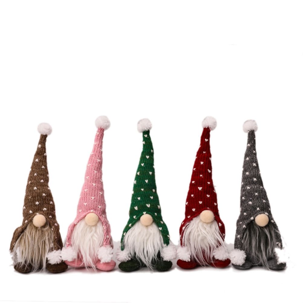 Christmas Standing Faceless Doll Knitted Hat Christmas Tree Ornament Holiday view 6