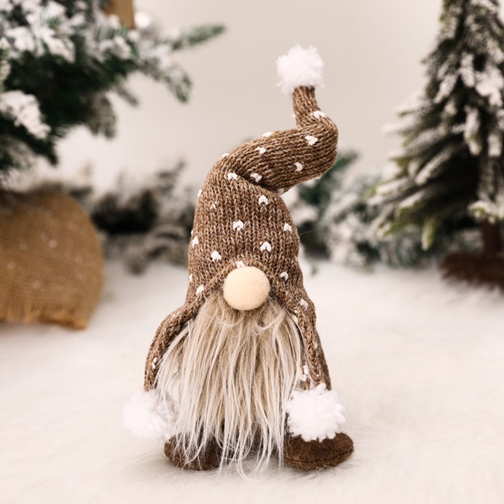 Christmas Standing Faceless Doll Knitted Hat Christmas Tree Ornament Holiday view 7