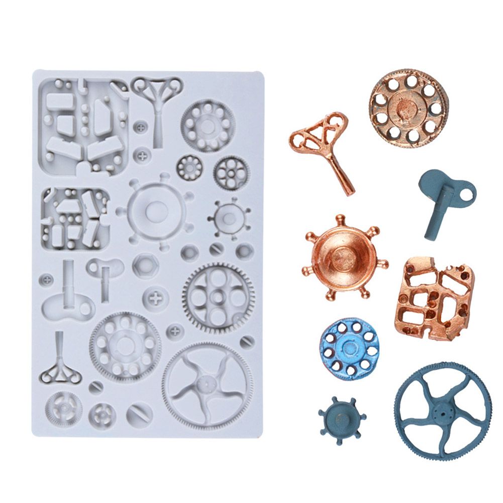 Vintage Gears Mold Steam Punk Chocolate Mould Silicone Cake Decorating Mold