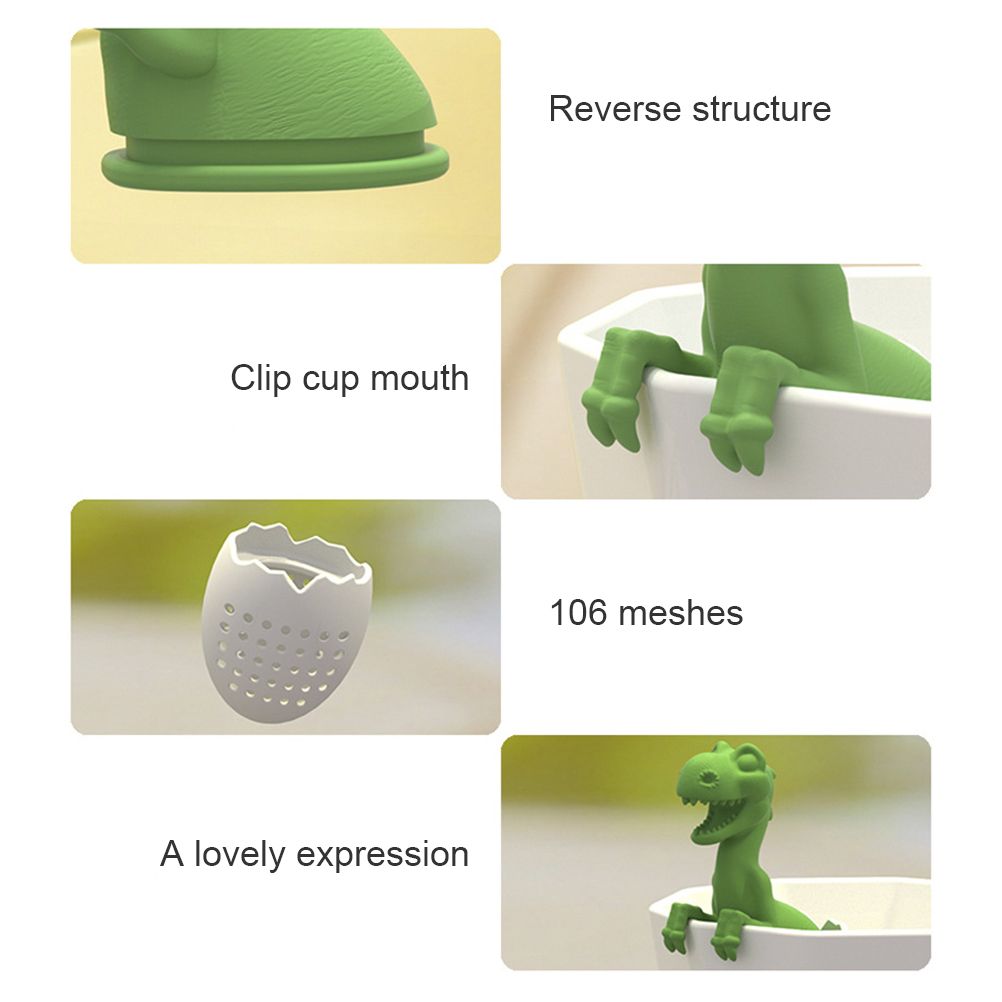 Dinosaur Shaped Tea Filter Silicone Tea Infuser Reusable Tea Bag Strainer view 4