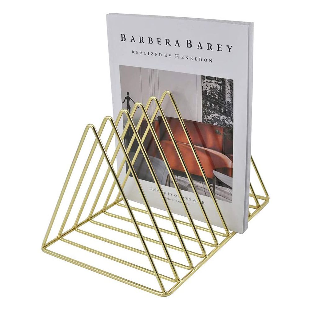 File Holder Organizer Triangle Record Album Holder Magazine Wire Rack Desk