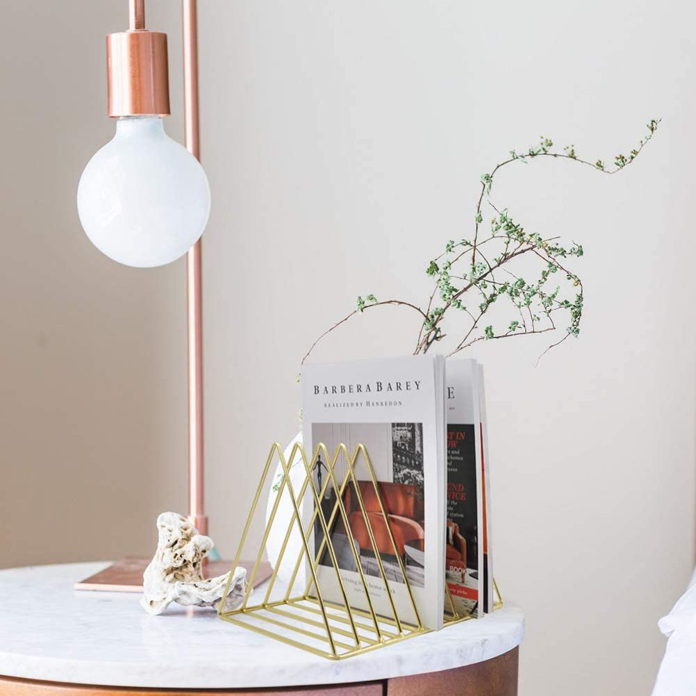 File Holder Organizer Triangle Record Album Holder Magazine Wire Rack Desk view 4