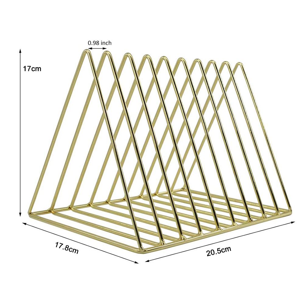 File Holder Organizer Triangle Record Album Holder Magazine Wire Rack Desk view 6
