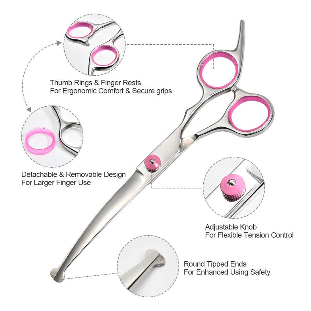 6Pcs/Set Pet Dog Hair Cutting Professional Scissors Hairdressing Shears view 3