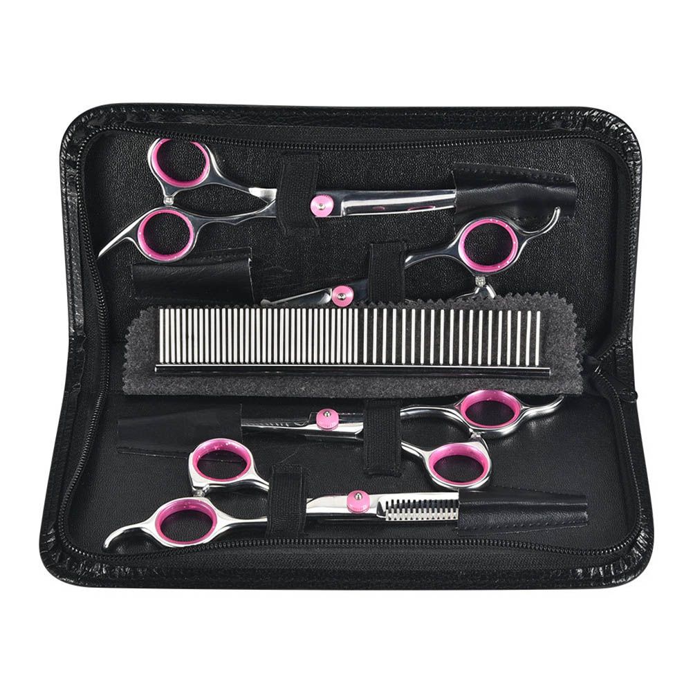 6Pcs/Set Pet Dog Hair Cutting Professional Scissors Hairdressing Shears view 10
