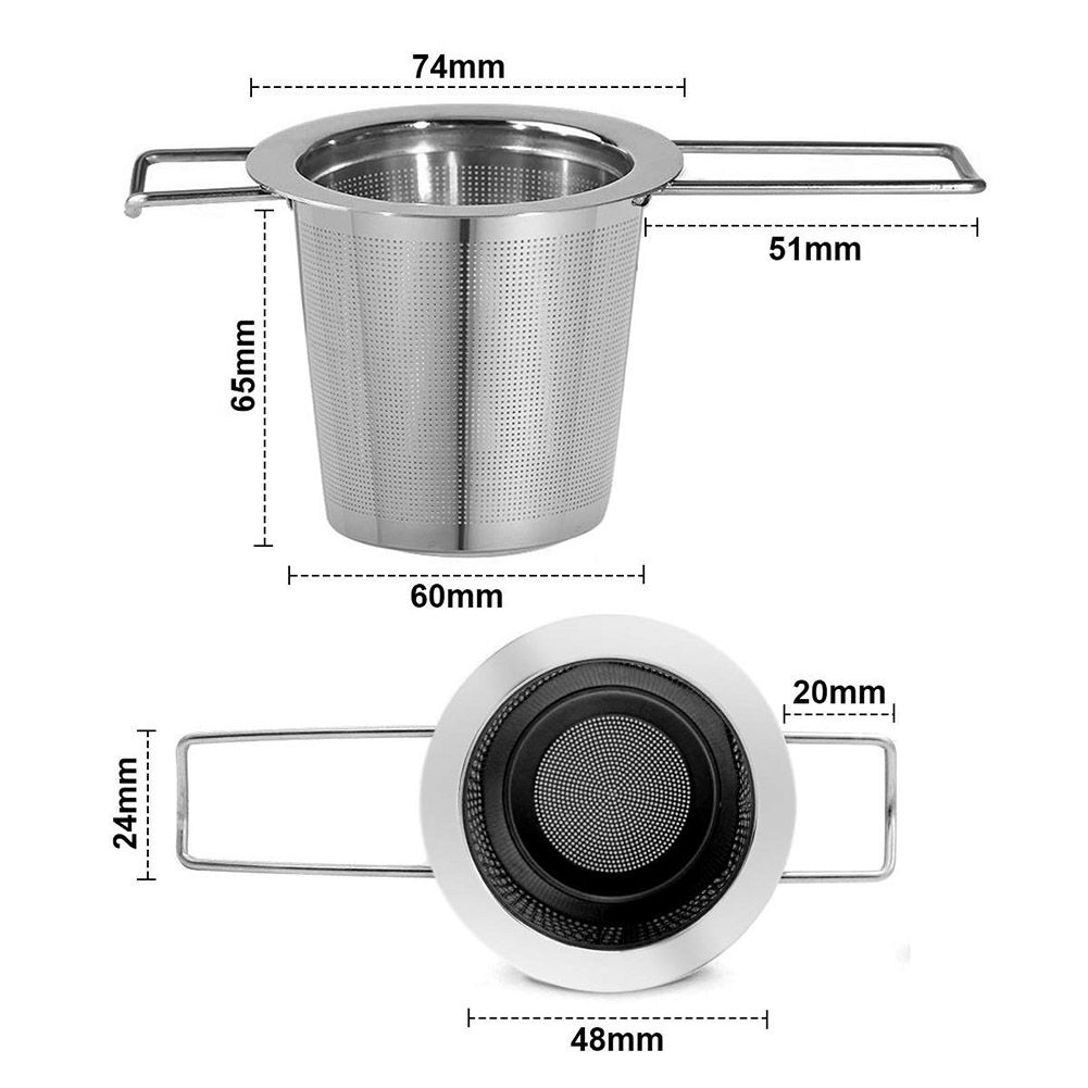 Stainless Steel Tea Filter with Lid Tea Strainer with Handles Metal Tea Infuser view 2