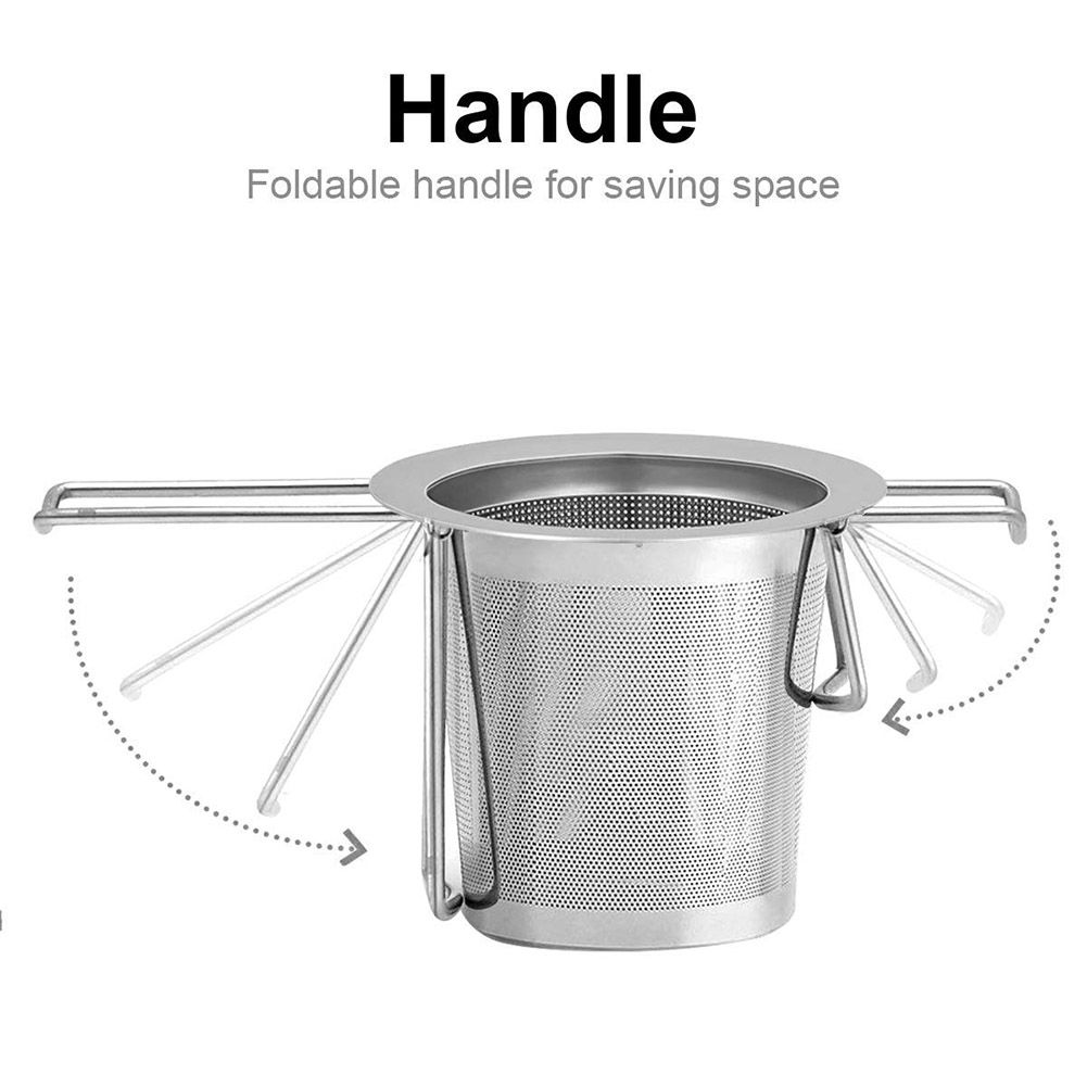 Stainless Steel Tea Filter with Lid Tea Strainer with Handles Metal Tea Infuser view 4