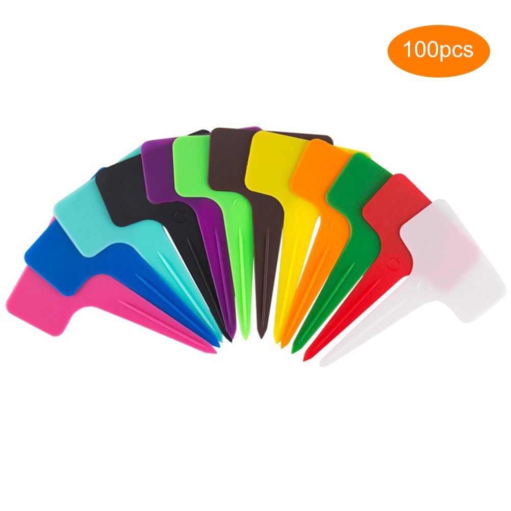 100Pcs Random Plastic Plant Tags Waterproof Nursery T Type Garden Labels Plant view 2