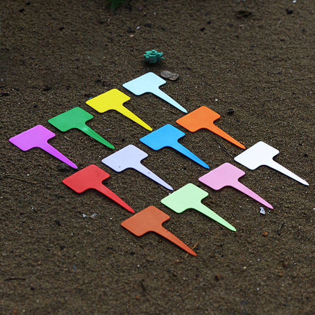 100Pcs Random Plastic Plant Tags Waterproof Nursery T Type Garden Labels Plant view 3