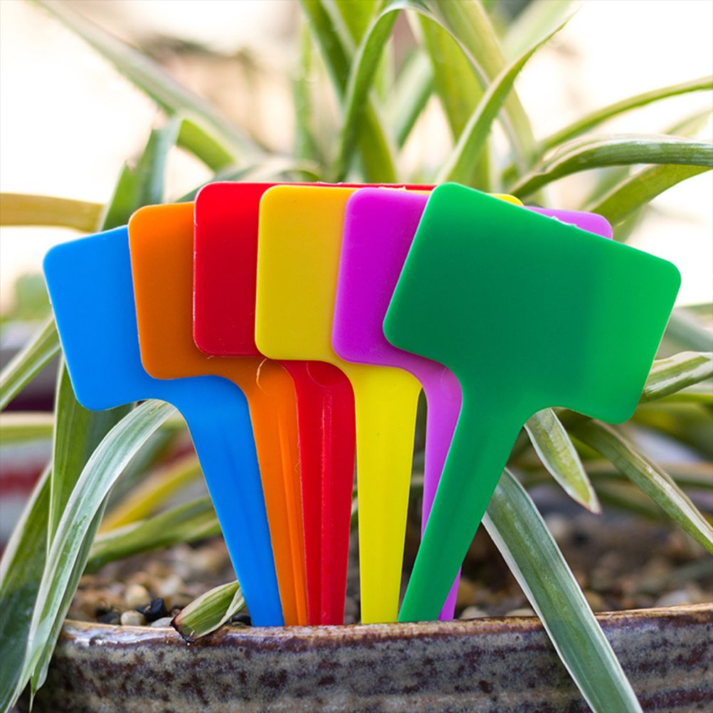 100Pcs Random Plastic Plant Tags Waterproof Nursery T Type Garden Labels Plant view 5