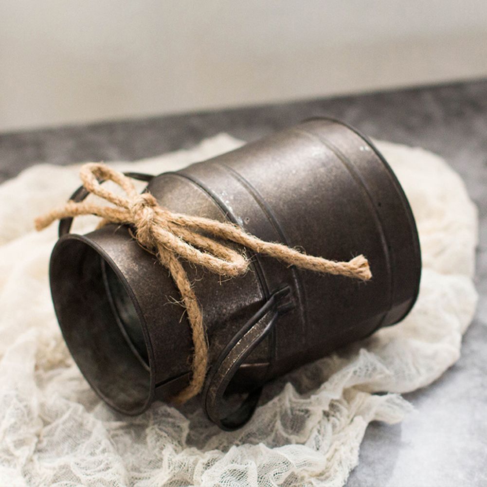 Garden Metal Plant Pots Vintage Milk Churn Flower Bucket Hanging Flower Holder view 2