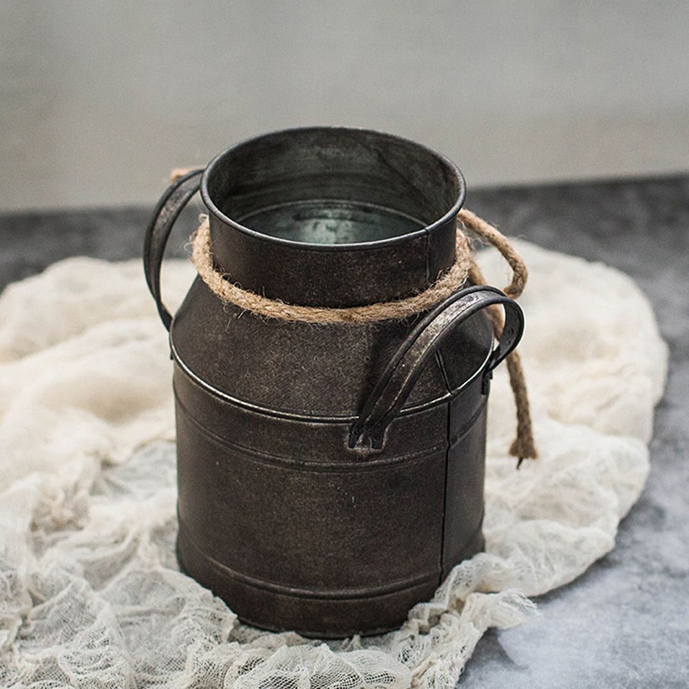 Garden Metal Plant Pots Vintage Milk Churn Flower Bucket Hanging Flower Holder view 5