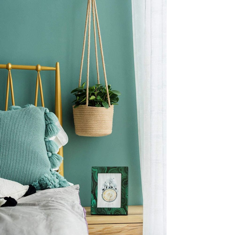 2PCS Braided Plant Basket Hanging Plant Pots Plant Hanger Plant Basket Wall view 5