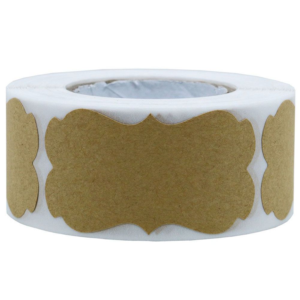 300pcs/roll Natural Kraft Stickers Labels Stationery Stickers Envelope Holiday