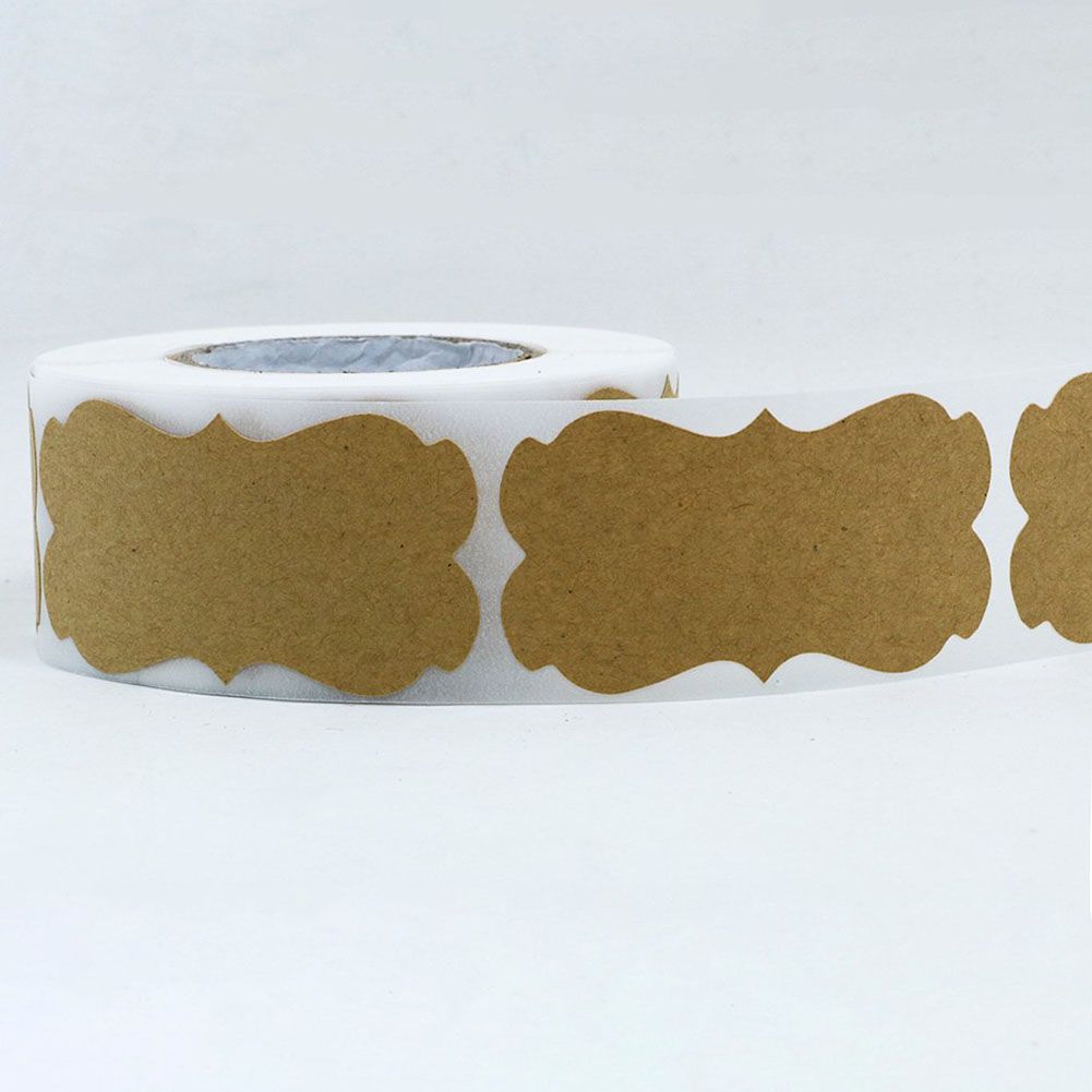 300pcs/roll Natural Kraft Stickers Labels Stationery Stickers Envelope Holiday view 5