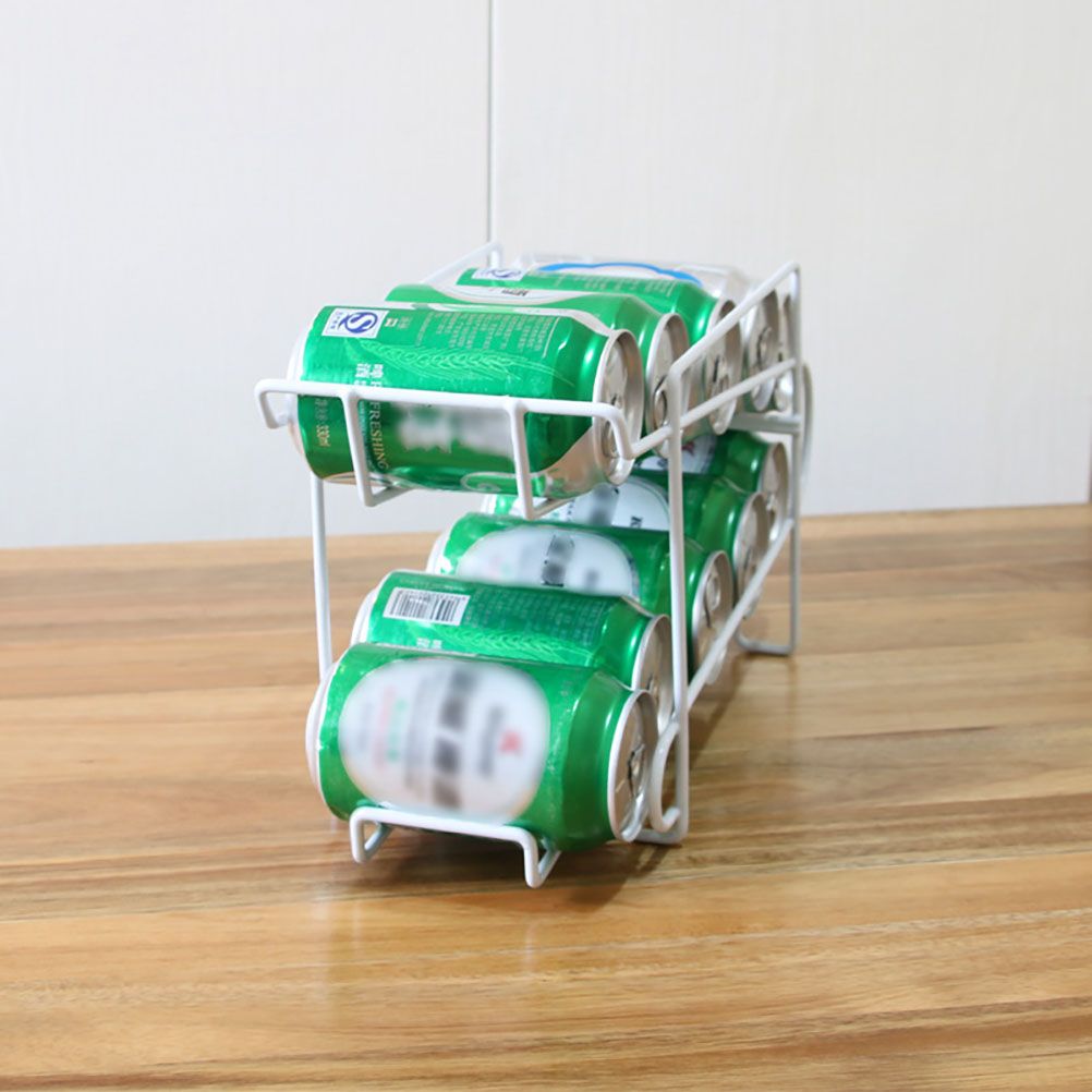 Double Layer Cans Storage Racks Cans Rolling Holder Refrigerator Beverage Rack view 2