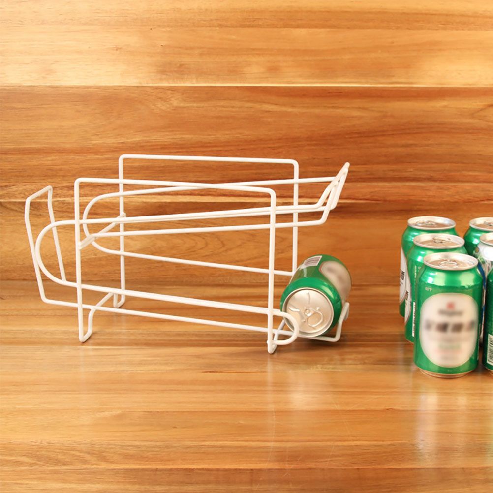 Double Layer Cans Storage Racks Cans Rolling Holder Refrigerator Beverage Rack view 3