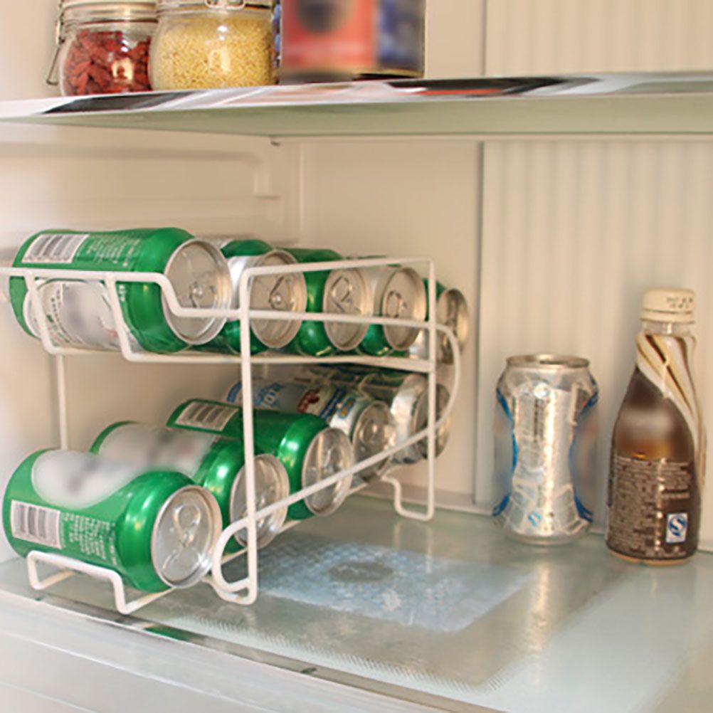 Double Layer Cans Storage Racks Cans Rolling Holder Refrigerator Beverage Rack view 7