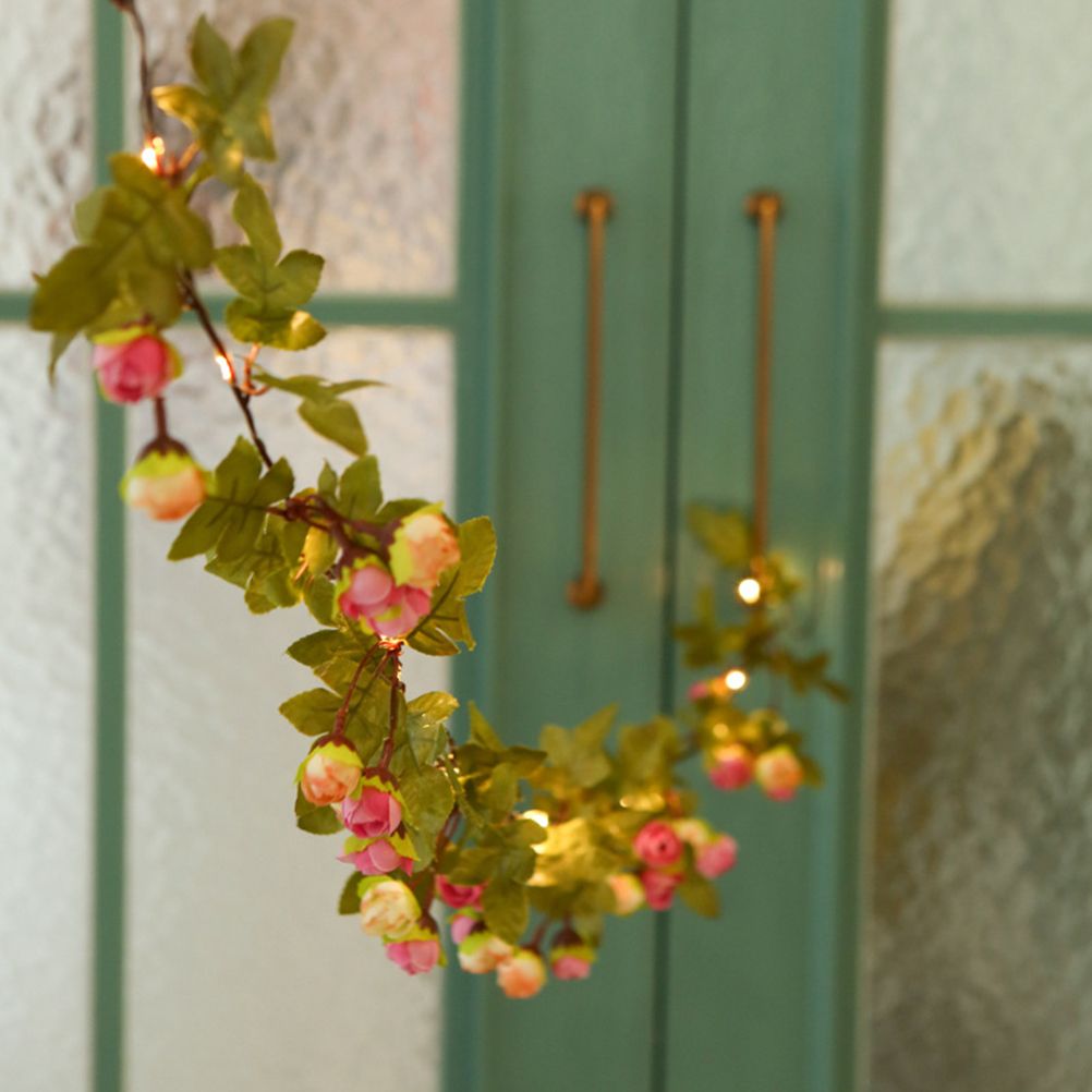 2Meter 20 LED Simulation Rose Vine Leaf Lights String Copper Wire Lights view 3