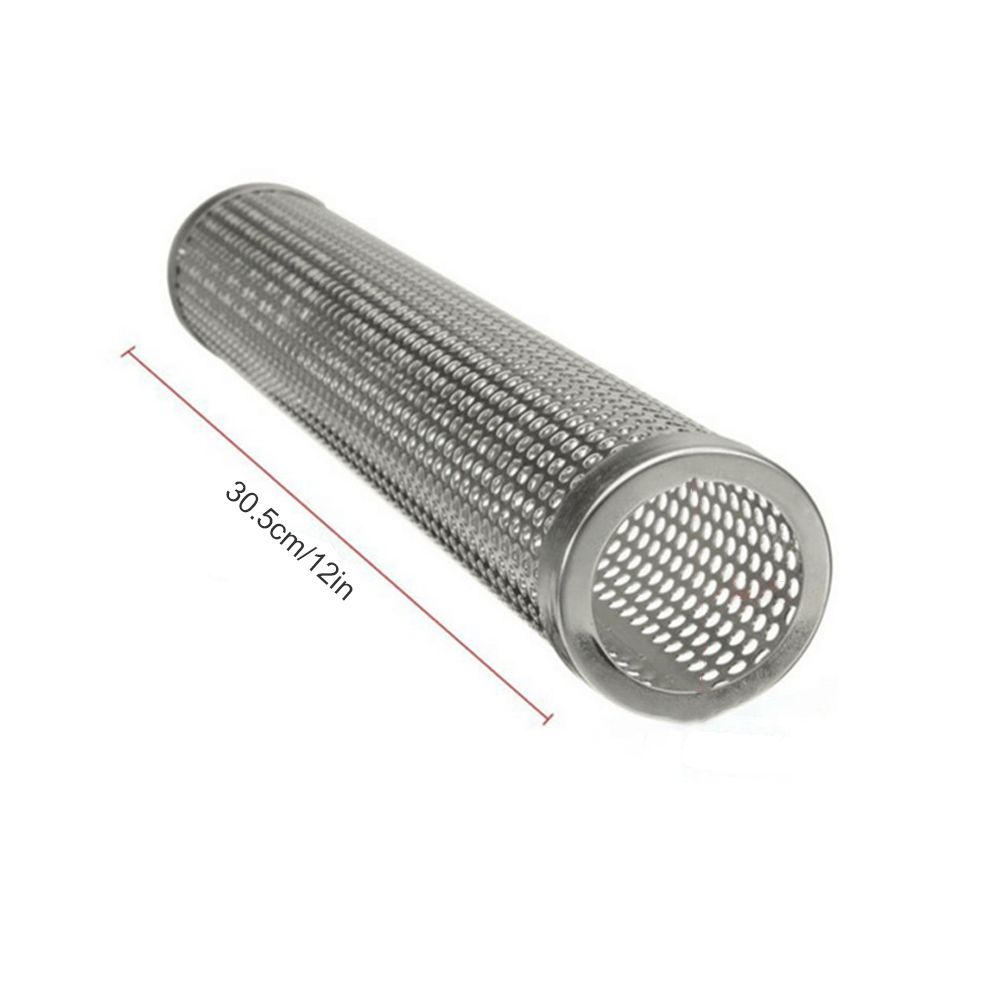 Mesh Pellet Smoker Tube Outdoor Round Cold Hot Stainless Steel Barbecue Smoker view 2