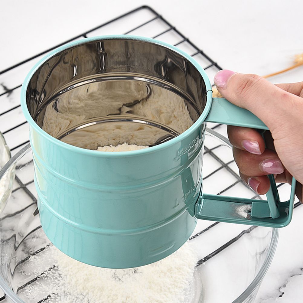 Handheld Flour Sieve Kitchen Semiautomatic Flour Sieve Cup Baking Tool view 2