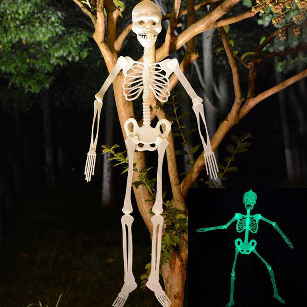 90cm Halloween Luminous Skeleton Hanging Flexible Joints Skeleton Outdoor