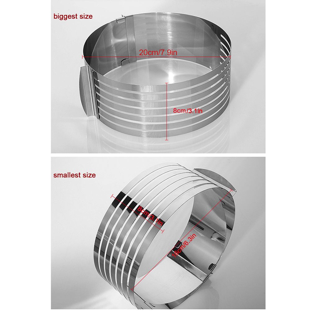 16-20cm Stainless Steel Adjustable Cake Ring Telescopic Cake Cutter Kit Mousse view 6