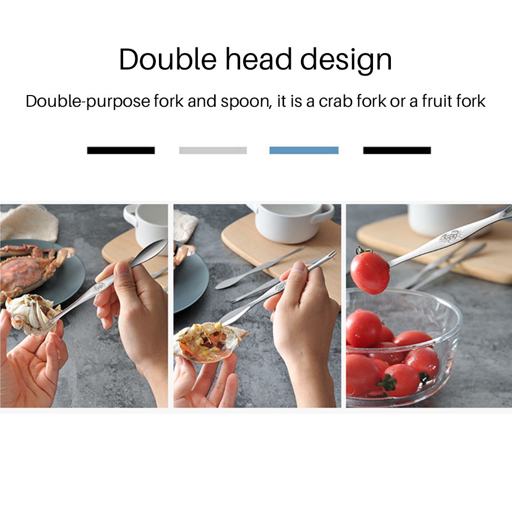 Stainless Steel Seafood Tools Crab Fork Spoon Crab Needle Multipurpose Meat Spoon view 4
