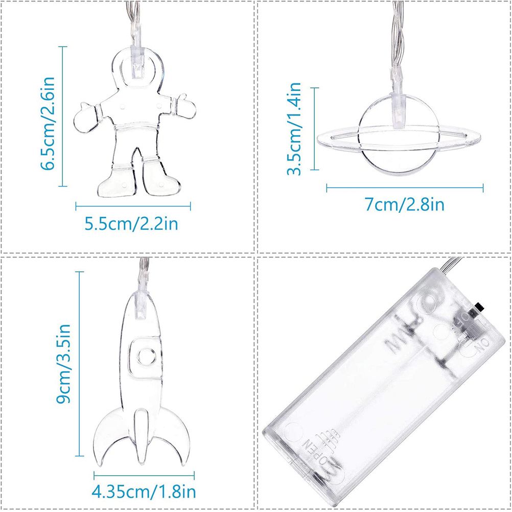 3Meter 20LED LED String Light Astronaut Spaceship Pendants Holiday Party view 3
