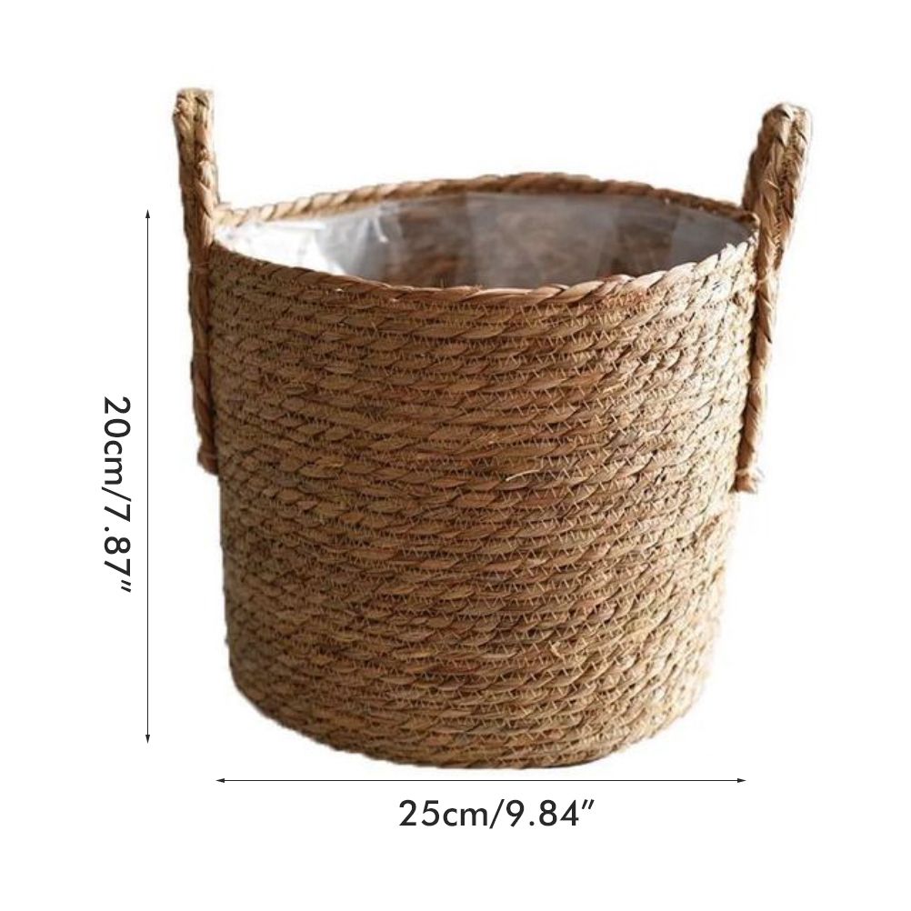 Flower Pots Seagrass Plant Basket with Handle Indoor Woven Flower Pot Toy view 2
