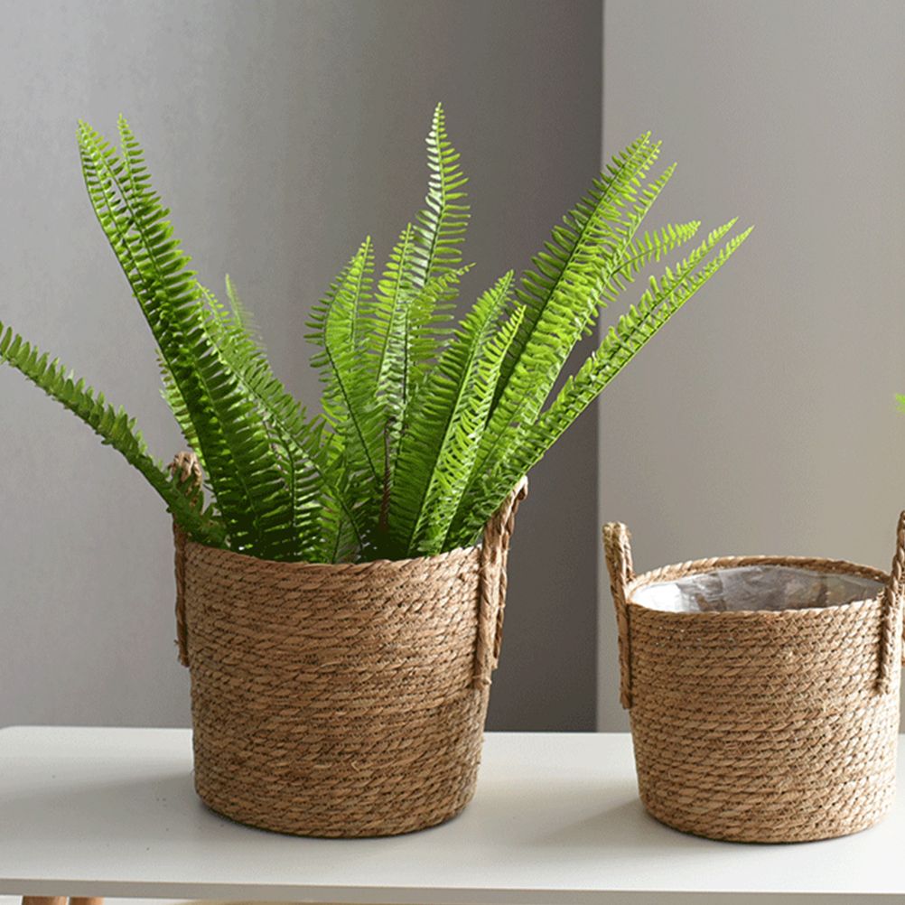 Flower Pots Seagrass Plant Basket with Handle Indoor Woven Flower Pot Toy view 4