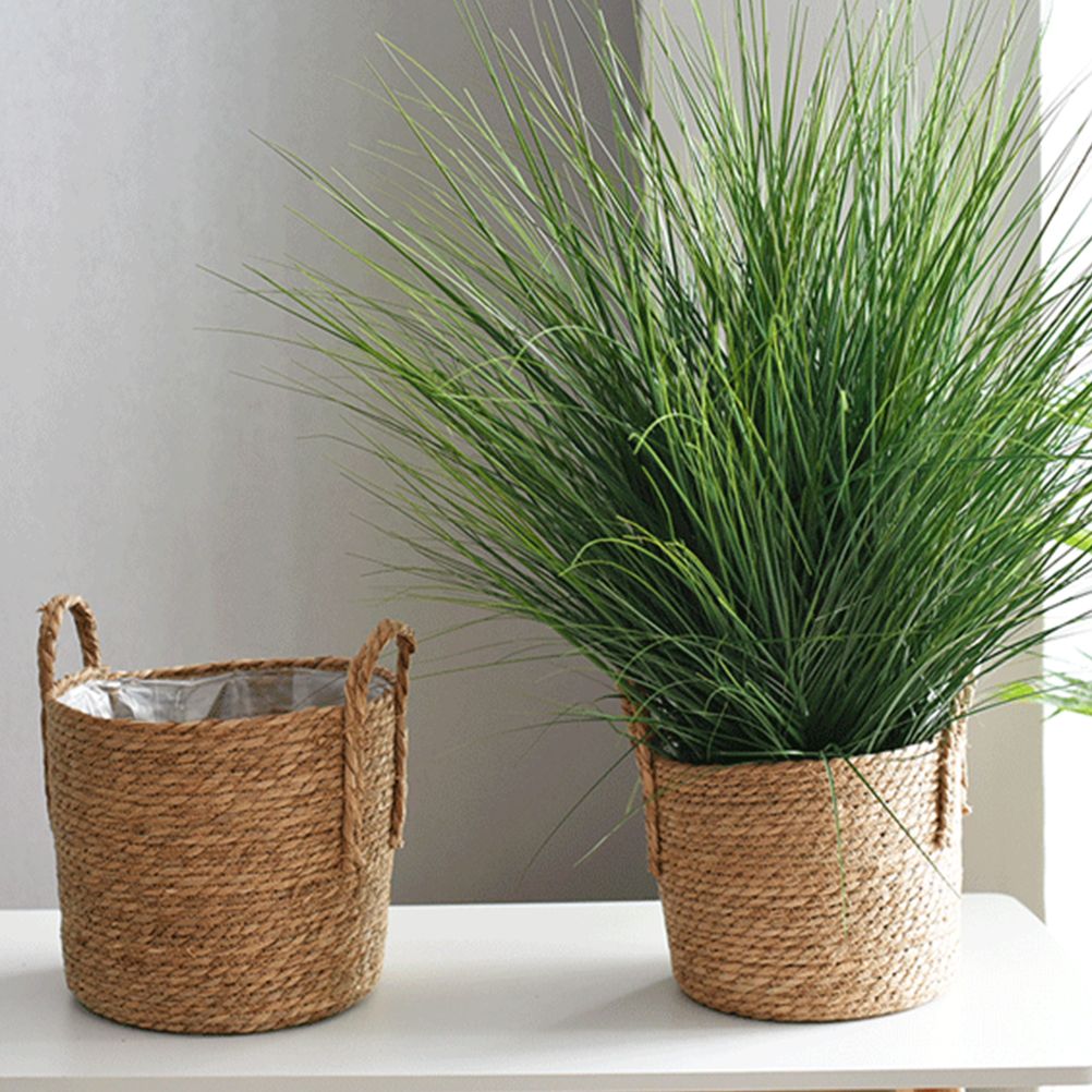 Flower Pots Seagrass Plant Basket with Handle Indoor Woven Flower Pot Toy view 7