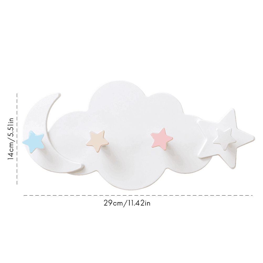 Cloud Moon Star Wall Mounted Hooks DIY Hanger Wall Decoration Children's Room view 2