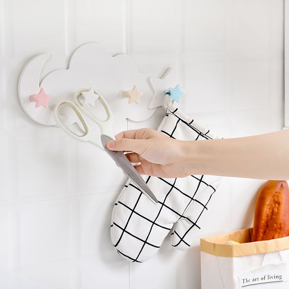 Cloud Moon Star Wall Mounted Hooks DIY Hanger Wall Decoration Children's Room view 6
