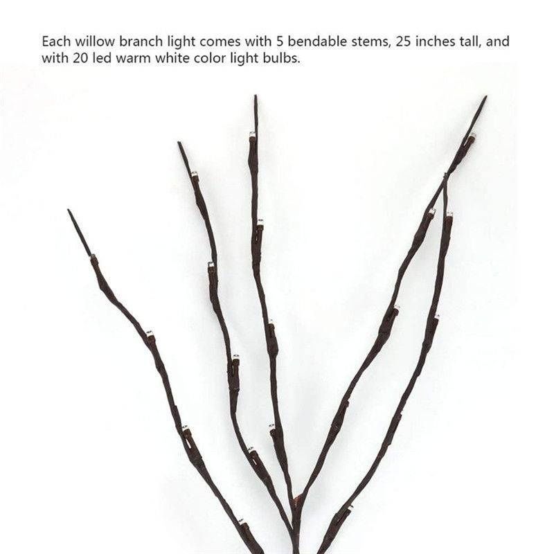 20 LED Indoor Tree Branch Light Party Wedding Home Garden Decor Fairy String Lamp view 7