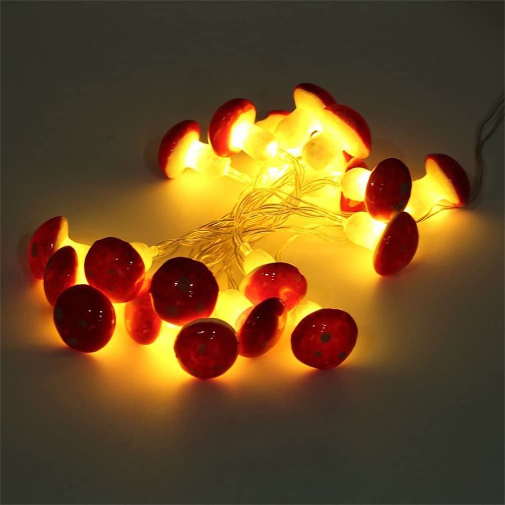 20 LED Mushroom String Lights LED Light Strip Garden Decoration Light for view 2