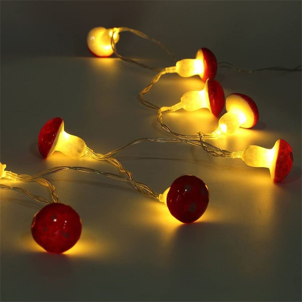 20 LED Mushroom String Lights LED Light Strip Garden Decoration Light for view 3