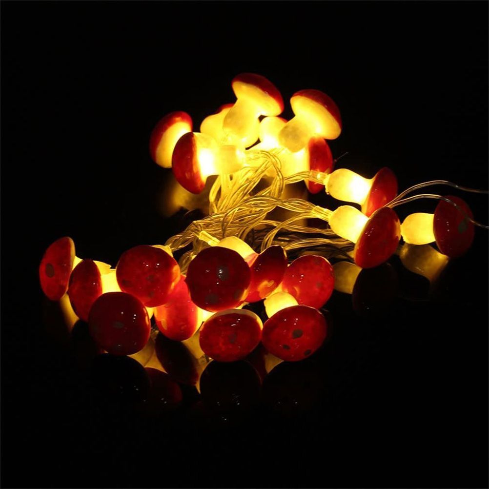 20 LED Mushroom String Lights LED Light Strip Garden Decoration Light for view 4
