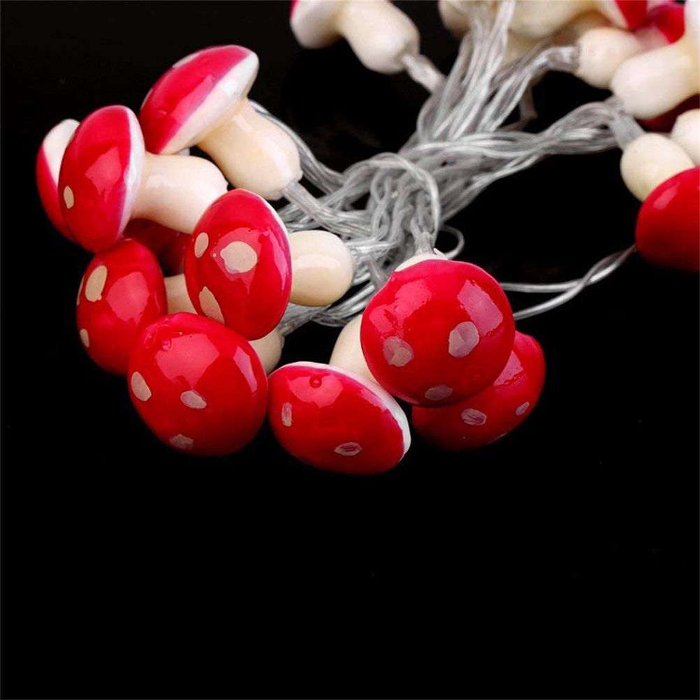 20 LED Mushroom String Lights LED Light Strip Garden Decoration Light for view 9