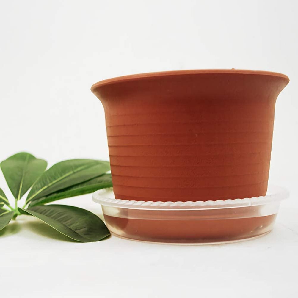 10 pcs Clear Plant Saucers Plastic Flower Pot Drip Trays for Indoors Outdoors view 6
