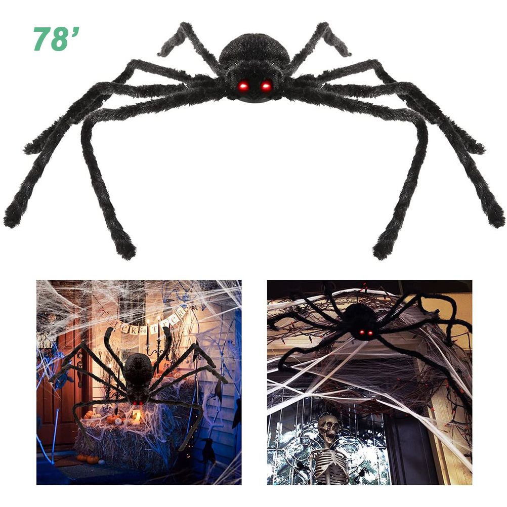 200cm Giant Halloween Spider Decorations Props Adjustable Simulation Hanging