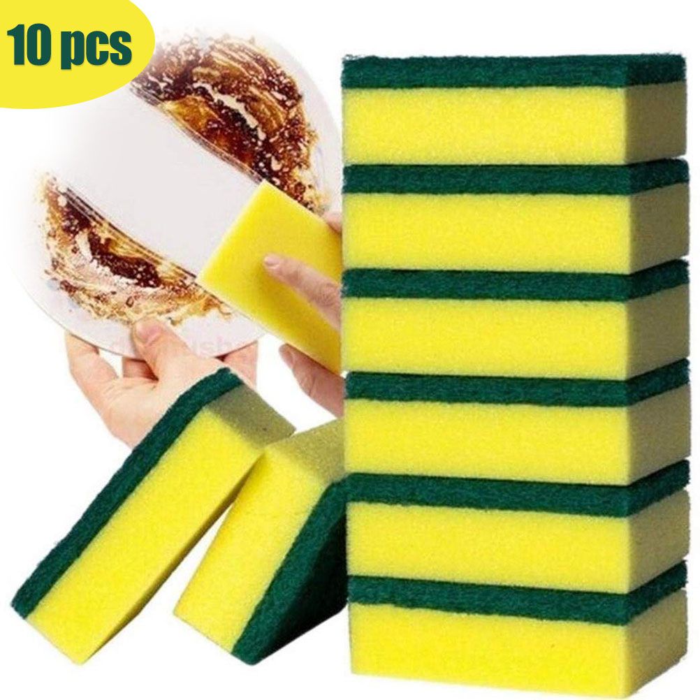 10Pcs Non Scratch Scrub Sponge Super Absorbent Multi Use Cleaning Sponges for