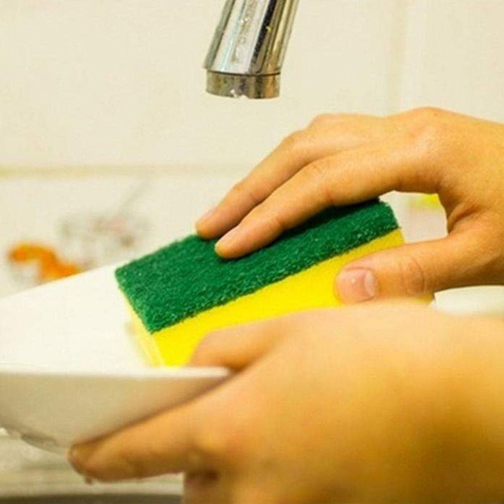 10Pcs Non Scratch Scrub Sponge Super Absorbent Multi Use Cleaning Sponges for view 2