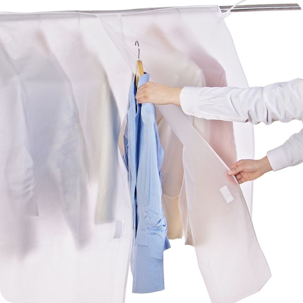 Clear Clothes Shoulder Rack Cover Suit Coat Dress Clothes Organizer Dustproof view 5