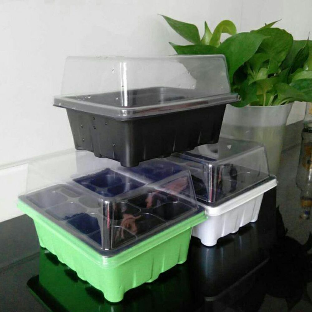 Seed Starter Kit 12 Cells Seedling Trays Gardening Germination Tray Plant Grow