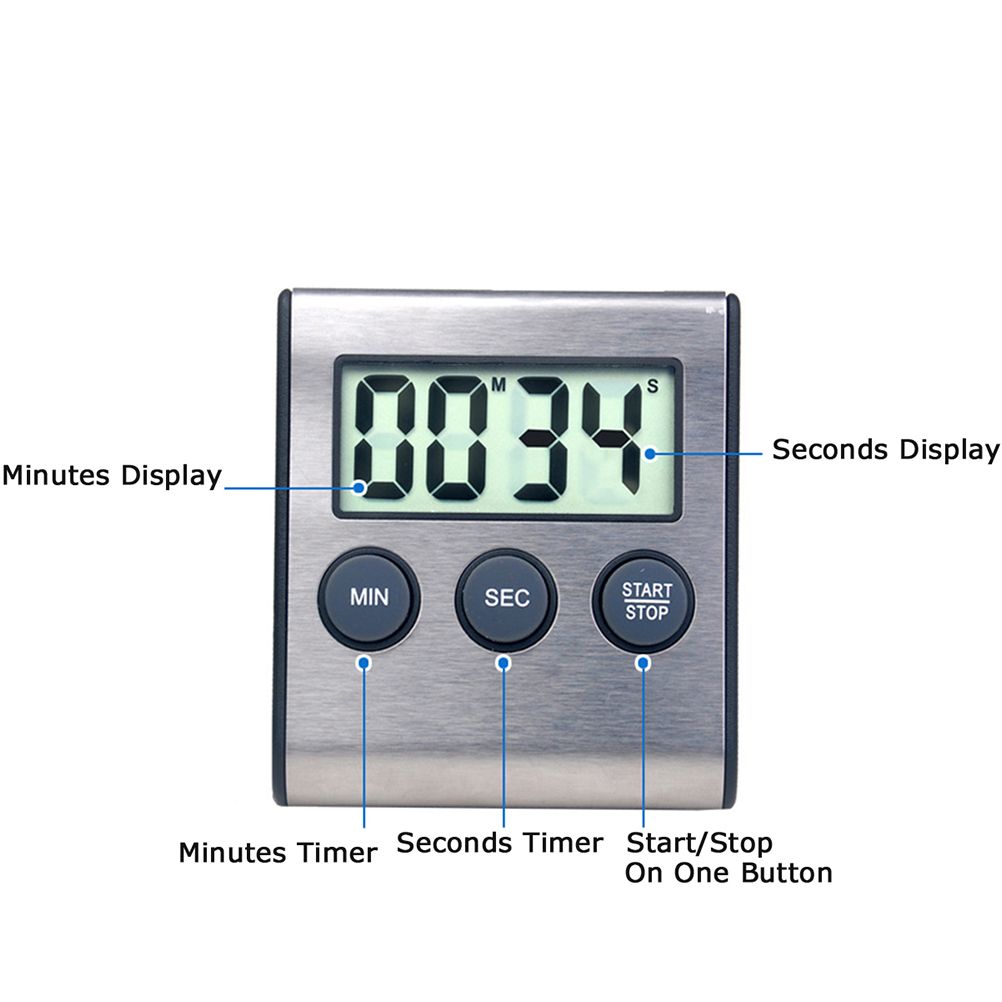 Digital Mini Kitchen Timer Alarm Clock Digital Cooking Timer Portable Magnetic view 2